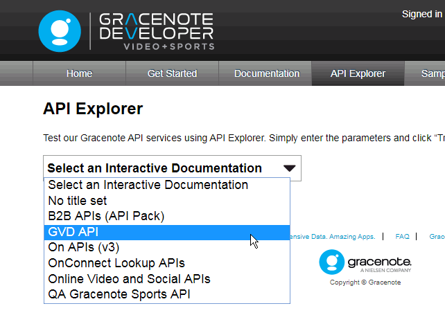 GVD API Explorer
